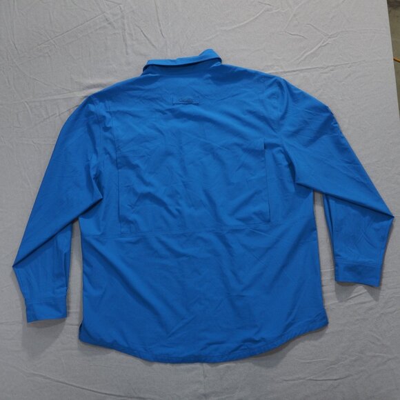 Cabelas Shirt Men Extra Large Blue Guidewear Fisherman Vented Ripstop Roll Tab - Picture 2 of 14